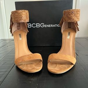 BCBGeneration Suede Heeled Sandal - Size 9
